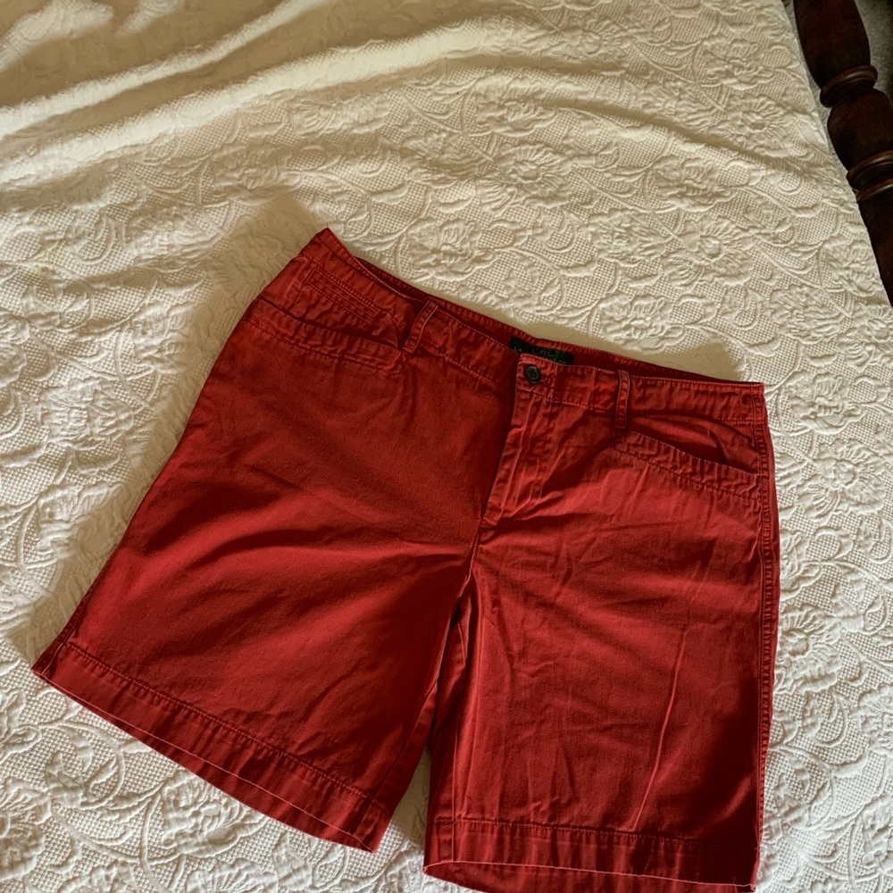 RALPH LAUREN Red Jean Shorts